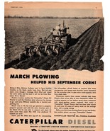 1940&#39;s Caterpillar Diesel march plowing September corn  print ad fc2 - £14.94 GBP