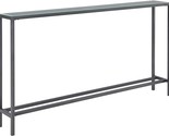 Darrin Narrow Mirrored Top Console Table, 56&quot;, Gunmetal Gray - $245.99