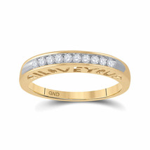 10k Yellow Gold Womens Round Diamond I Love You Ring Band 1/5 Cttw - £273.47 GBP