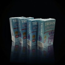 4x Trojan Ultra Thin Spermicidal Lubricant Condom 12 Count Each EXP 10/2... - £23.49 GBP