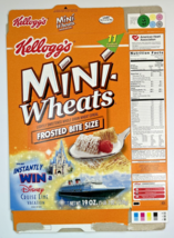 2001 Empty Kellogg's Mini Wheats Disney Cruise 19OZ Cereal Box SKU U198/157 - $18.99