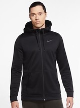 NWT men&#39;s large nike therma-fit full zip training hoodie/top black CU623... - $1,158.92 MXN