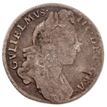 1697 Great Britain William III Sixpence Silver Coin Fine+ Conditon KM #489 - $493.40 CAD