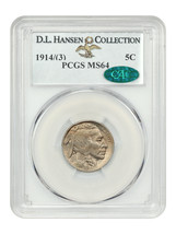 1914/(3) 5C PCGS/CAC MS64 Ex: D.L. Hansen - £9,959.22 GBP