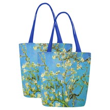 Set of TWO Almond Blossom Van Gogh Art Canvas Tote Bag Two Sides Printing - $29.99