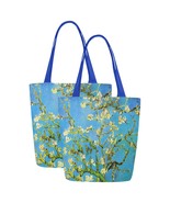 Set of TWO Almond Blossom Van Gogh Art Canvas Tote Bag Two Sides Printing - £23.59 GBP
