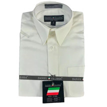 Daniel Ellissa Boys Long Sleeve Dress Shirt Ivory Convertible Cuffs Size... - £15.92 GBP