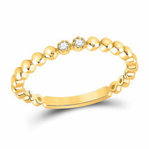 10kt Yellow Gold Womens Round Diamond 2-Stone Stackable Band Ring .03 Cttw - £118.91 GBP