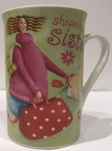 Kent Pottery Porcelain Coffee Mug Shopaholic Sister Handbag Shoes Phone Tea Cup - $18.80