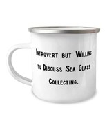 Reusable Sea Glass Collecting 12oz Camper Mug, Introvert but Willing to ... - £12.51 GBP