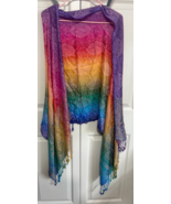 Rainbow Cashmere 75&quot; Long Wrap Shawl - €12,80 EUR