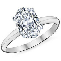 2.26CTW Women&#39;s 14k WG Oval Cut Moissanite 4 Prong Solitaire Engagement Ring  - £732.78 GBP
