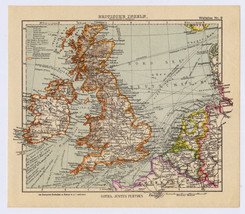Ca 1935 Vintage Map Of Great Britain England Wales Scotland Ireland - £13.66 GBP