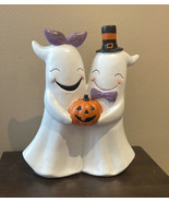 Halloween Happy Ghost Couple Holding Pumpkin Home Decor New Figurine 14” - $1,022.63 MXN