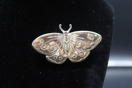 Silver Tone Textured Butterfly Brooch Signed LIA - $14.99