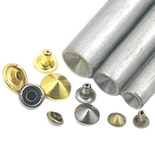 Bluemoona 20 sets - With Tools 10mm Tip Head Rivet Button Leather Craft Cone Rap