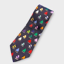ALYNN NECKWEAR Rainbow Fleet Navy Sailboat Nautical Patterned Silk Tie P... - $28.06