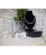 Vintage Jewelry Lot - Earrings Necklaces Bracelet AB Heart Crystal sterl... - $80.55 CAD