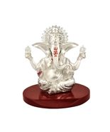 999 Silver Plated Four Hands Lord Ganesha Statue for Car Dashboard|Ganpa... - $34.64