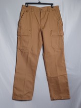 Duluth Trading Co. Pants Men&#39;s 38x36 Mocha Brown Canvas Cargo Carpenter Utility - £28.92 GBP