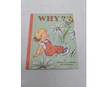 Vintage Why? Children&#39;s Plastic Book By Doris And Marion Henderson - £22.72 GBP