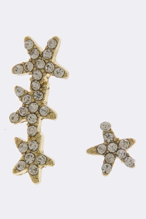 Starfish crystal ear climber stud set - $7.35