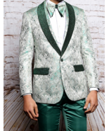 Men Insomnia Manzini Blazer Stage Performer Singer Prom MZS300 Green Flo... - £71.16 GBP