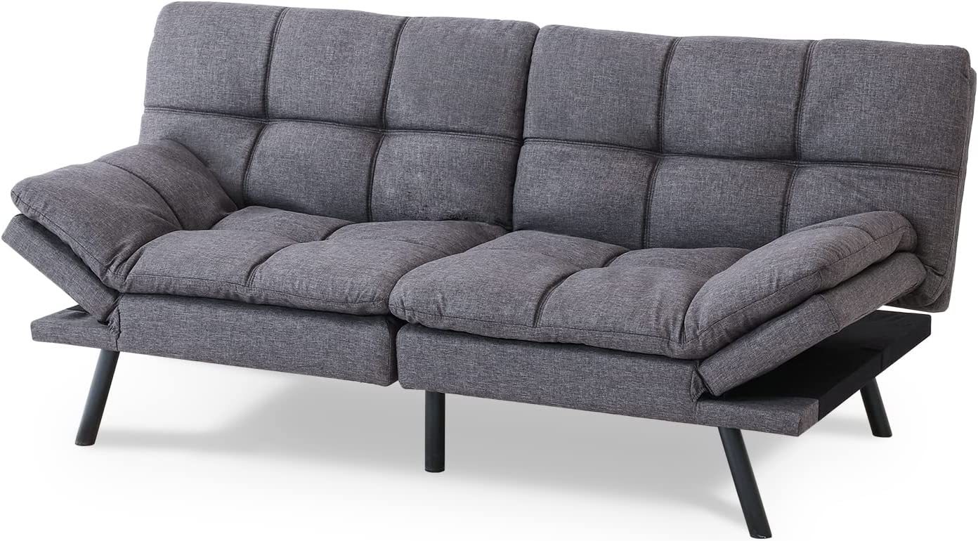 AWQM Velvet Futon Sofa Bed, Memory Foam couch Set
