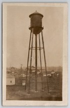 RPPC Historic Water Tower Town Scene Homes Barn Windmill Photo Postcard U21 - £14.96 GBP