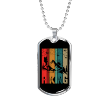 Camper Necklace Hiking Colorful Mountain Necklace Stainless Steel or 18k Gold D - £37.92 GBP+