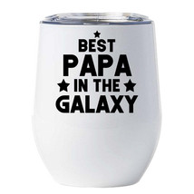Best Papa In The Galaxy Tumbler 12oz Father Funny Space Cup Xmas Gift For Dad - £17.96 GBP