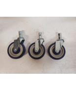3 Qty of 5&quot; Blue Polyurethane Wheels Swivel (3 Quantity) - $926.20 MXN