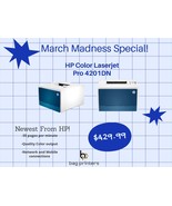 March $ New! HP Color Laserjet Pro 4201DN  Dx Netwrk  4RA85F#BGJ  replace M454DN - $429.99