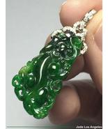 Pierced Double Dragon Emerald Floral Green Jadeite Jade 18K Gold Diamond... - £1,974.66 GBP