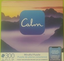 Calm ~ Mindful Jigsaw Puzzle w/Poster ~ Foggy Mountains ~ 300 Pieces ~ 1... - $20.00