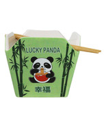 Lucky Panda With Bamboo Ramen Takeout To Go Box Serving Bowl With Chopst... - $25.97 CAD
