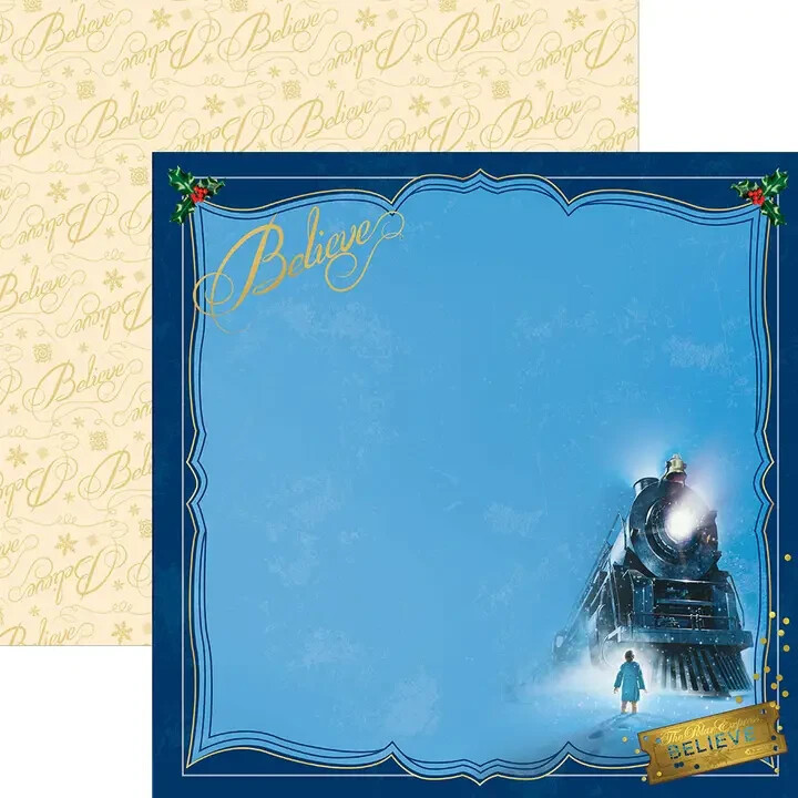 The Polar Express 12x12 Double Sided Scrapbook Paper - Single Sheets - $1.24