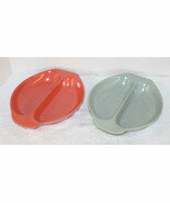 2 Russel Wright Residential Divided Melamine Spatter Dishes ~ Orange &amp; T... - $68.53 CAD