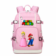 Super mario kid backpack schoolbag bookbag daypack pink large bag c thumb200