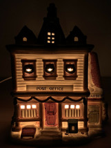 Lemax Christmas Village Post Office Barber Porcelain Lighted House 1992 - £23.87 GBP