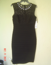 Nwt Scarlett Black Embellished Neck Sheath Dress Size 6 $102 - £35.18 GBP