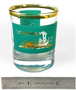 Vintage River Steamboat Teal &amp; Gold Rim 2 oz. Shot Glass (Circa 1950&#39;s) ... - £5.36 GBP