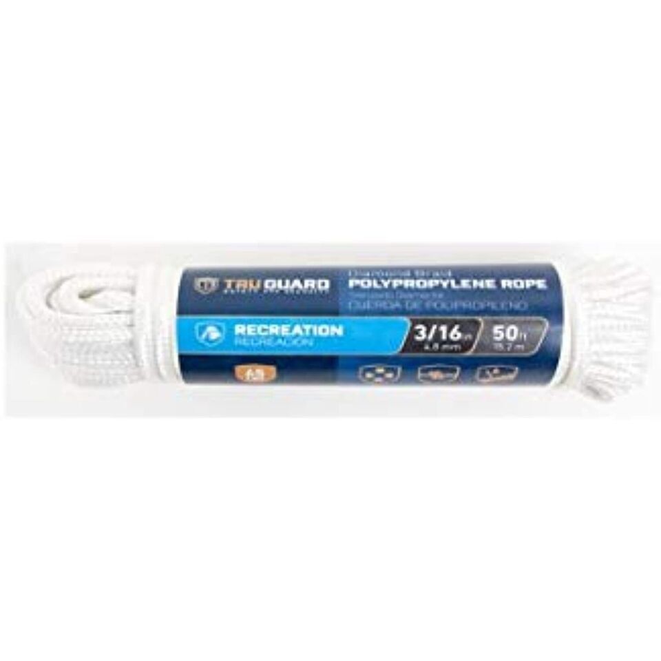 MIBRO Group (The) 644311 Diamond Braided White TG 3/16x50WHT Poly Rope - $19.48