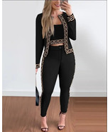 3 Piece Sets Outifits Women 2025 Spring Autumn  Set Plaid Print Crop Top... - $27.49