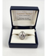 Lauren Taylor Sterling Silver Cocktail ring large CZ Size 6.75 - 7.0 - £24.88 GBP
