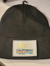 California Sun Patched Black Knit Cuffed Beanie - $14.99