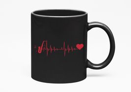 Make Your Mark Design Sax Player Heart Rate., Black 11oz Ceramic Mug - £17.11 GBP+
