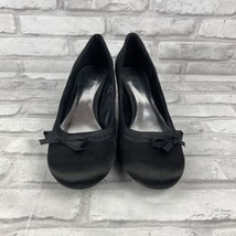 Mootsies Tootsies Black Satin Evening Pumps Heels With Bow Size 9 - £17.85 GBP