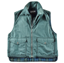 Vintage Fieldmaster Green Flannel Lined Vest Mens Size Large Hunting Outdoors - £31.18 GBP