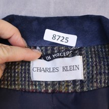 Charles Klein Suit Blazer Jacket Women 12 Blue Lightweight Plaid 2 Button - £32.69 GBP